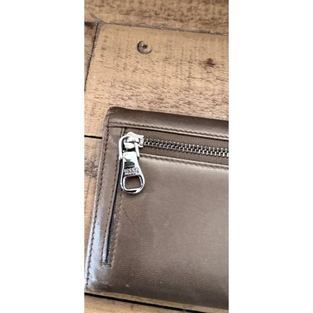 Loewe Wallet Womens Brown Leather Continental Tassel Zip Anagram Logo Spain